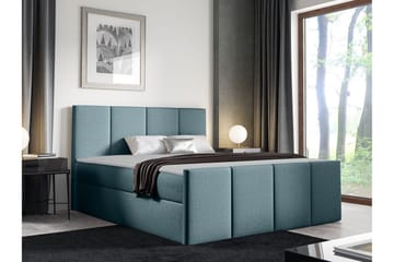 Ripon Sängram med Förvaring 180x200 cm i Tyg med Sänggavel - Blå - Möbler - Säng - Sängram & sängstomme