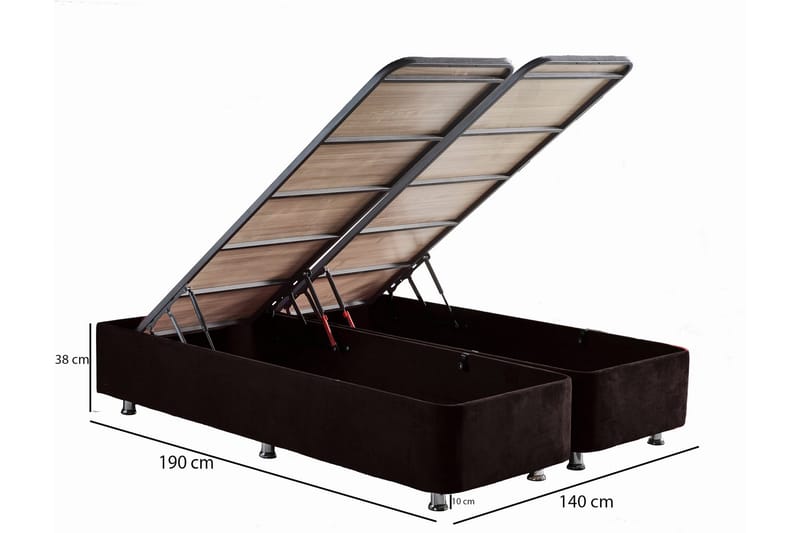 Ryntham Sängram Dubbel 140x190 cm - Svart - Möbler - Säng - Sängram & sängstomme