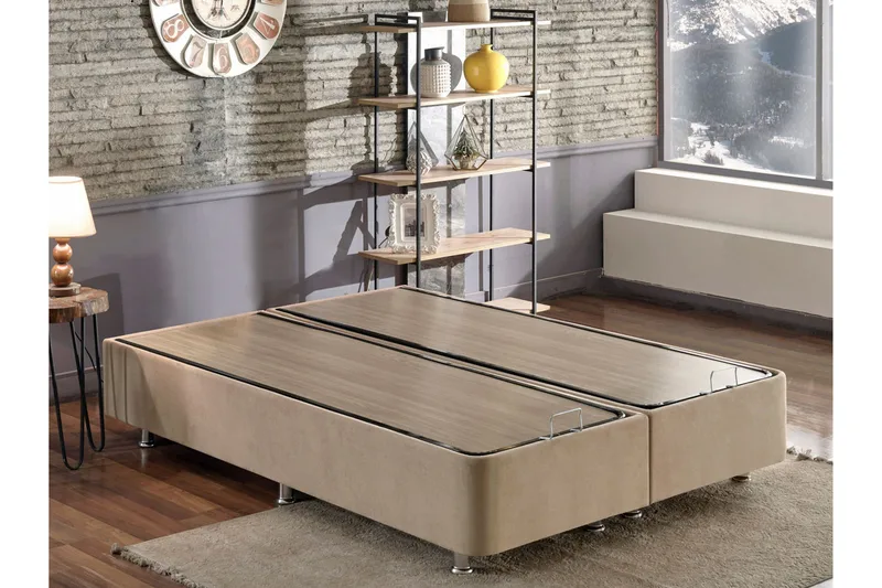 Ryntham Sängram Dubbel 150x200 - Ljusbrun - Möbler - Säng - Sängram & sängstomme