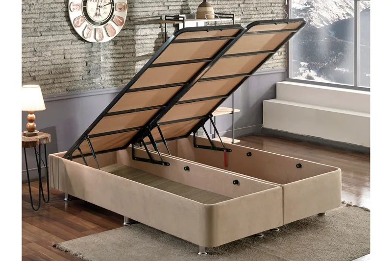 Ryntham Sängram Dubbel 150x200 - Ljusbrun - Möbler - Säng - Sängram & sängstomme