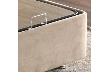 Ryntham Sängram Dubbel med Sänggavel 180x200 cm - Ljusbrun - Möbler - Säng - Sängram & sängstomme