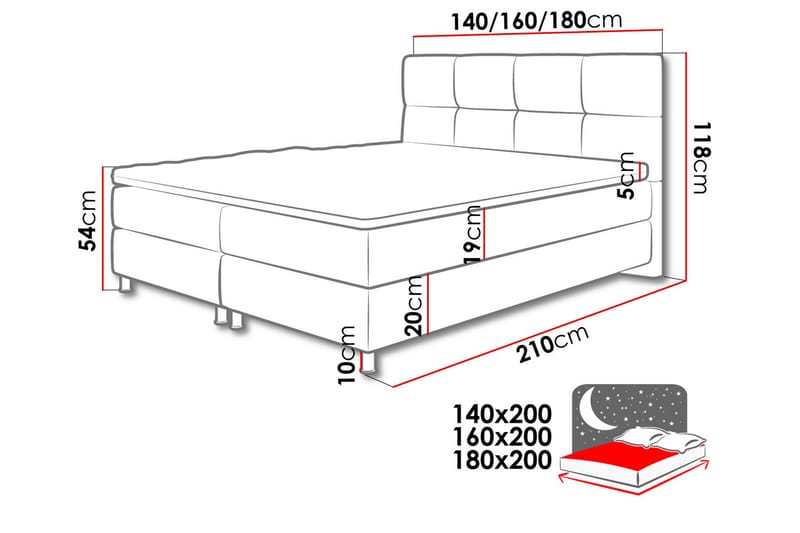 Säng Breyawna 120x200 cm - Beige - Sängram & sängstomme