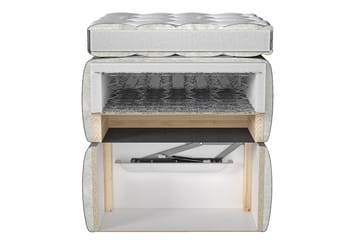 Säng Breyawna 200x200 cm - Grå/Vit - Möbler - Säng - Sängram & sängstomme