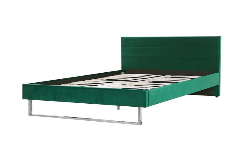 Säng Chinou 180x200 cm - Grön/Sammet - Sängram & sängstomme