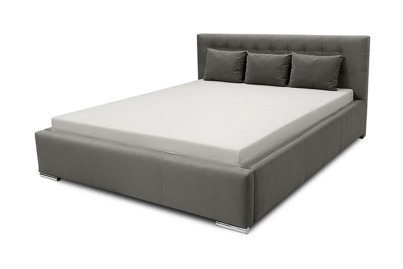 Säng Girton med Förvaring 140x200 - Grå - Möbler - Säng - Sängram & sängstomme