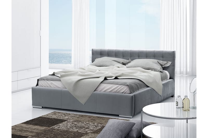 Säng Girton med Förvaring 180x200 - Grå - Möbler - Säng - Sängram & sängstomme