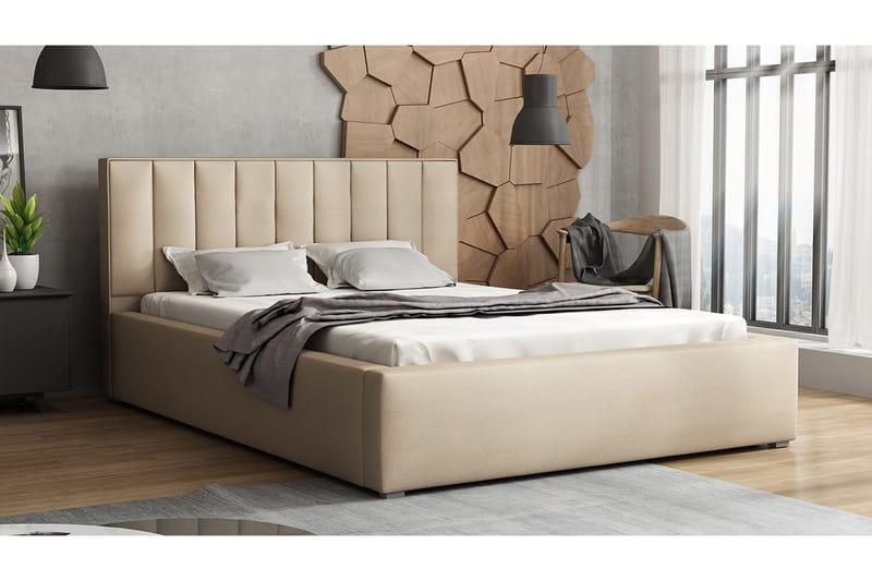 Säng Kalliopi 120x200 cm - Beige - Möbler - Säng - Sängram & sängstomme