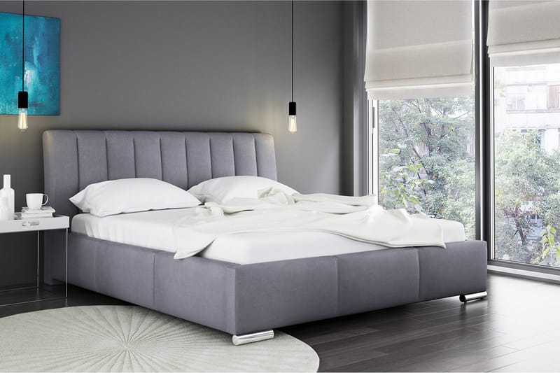 Säng Milano med Förvaring 180x200 - Grå - Möbler - Säng - Sängram & sängstomme