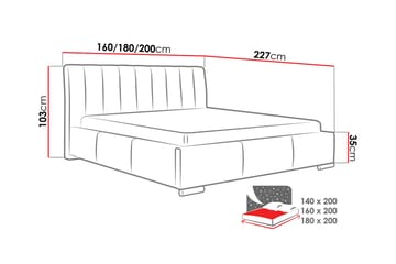 Säng Milano med Förvaring 180x200 - Grå - Möbler - Säng - Sängram & sängstomme