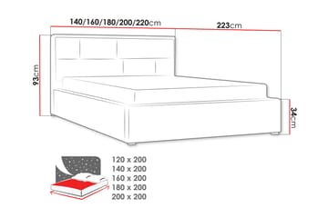 Säng Ramby 120x200 cm Metallram - Vit - Möbler - Säng - Sängram & sängstomme