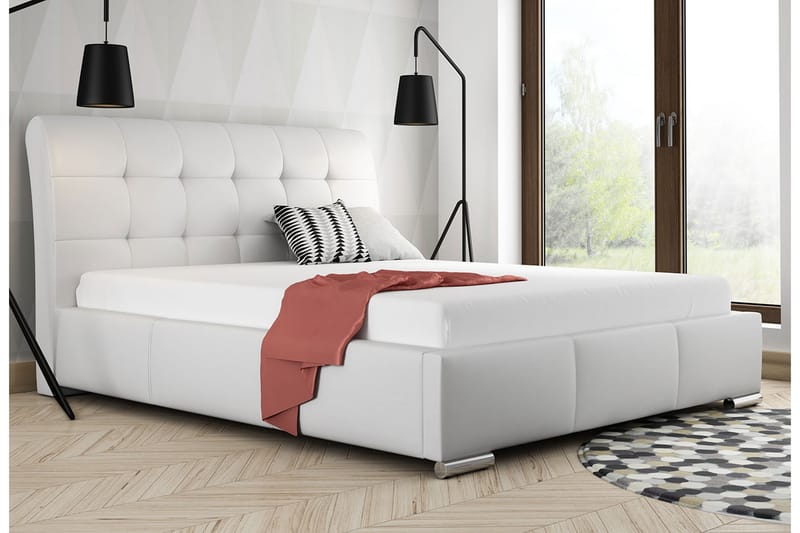 Säng Samisia med Förvaring 140x200 - Vit - Möbler - Säng - Sängram & sängstomme