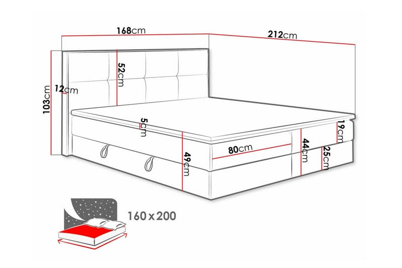 Sängram Aviemore 160x200 cm - Sängram & sängstomme