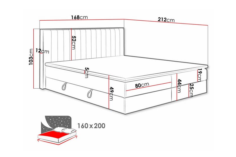 Sängram Aviemore 160x200 cm - Sängram & sängstomme