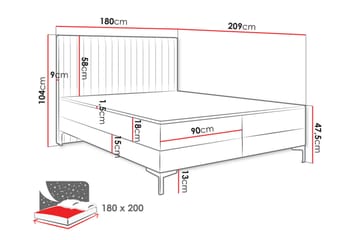 Sängram Bandon 180x200 cm - Möbler - Säng - Sängram & sängstomme