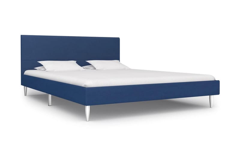 Sängram blå tyg 140x200 cm - Blå - Sängram & sängstomme