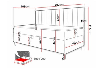 Sängram Boisdale 100x200 cm - Möbler - Säng - Sängram & sängstomme