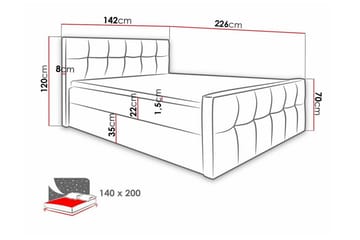 Sängram Boisdale 140x200 cm - Möbler - Säng - Sängram & sängstomme