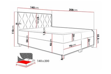 Sängram Boisdale 140x200 cm - Möbler - Säng - Sängram & sängstomme