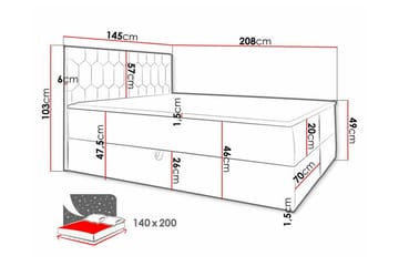 Sängram Boisdale 140x200 cm - Möbler - Säng - Sängram & sängstomme