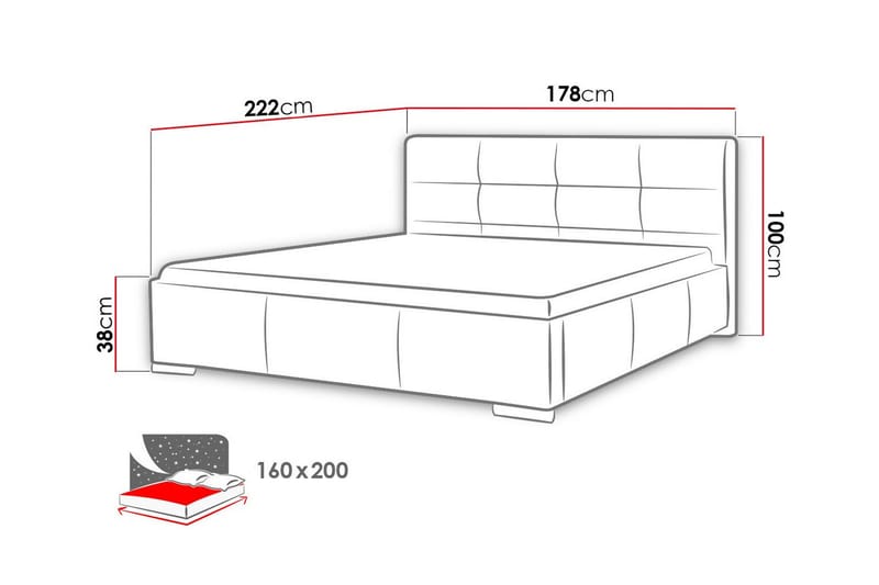 Sängram Boisdale 160x200 cm - Möbler - Säng - Sängram & sängstomme