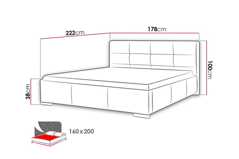 Sängram Boisdale 160x200 cm - Möbler - Säng - Sängram & sängstomme