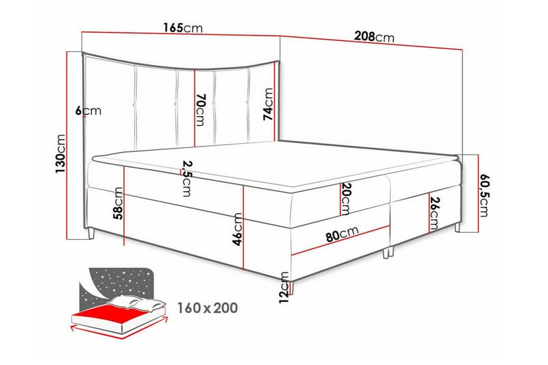 Sängram Boisdale 160x200 cm - Möbler - Säng - Sängram & sängstomme