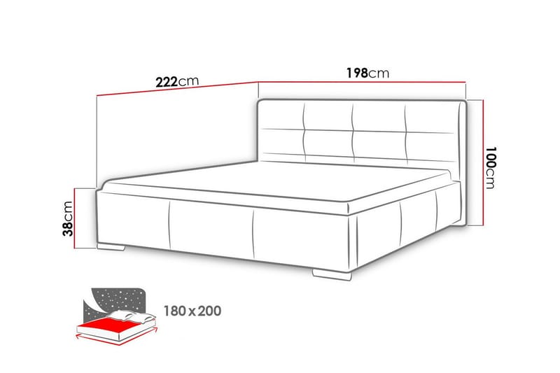 Sängram Boisdale 180x200 cm - Möbler - Säng - Sängram & sängstomme