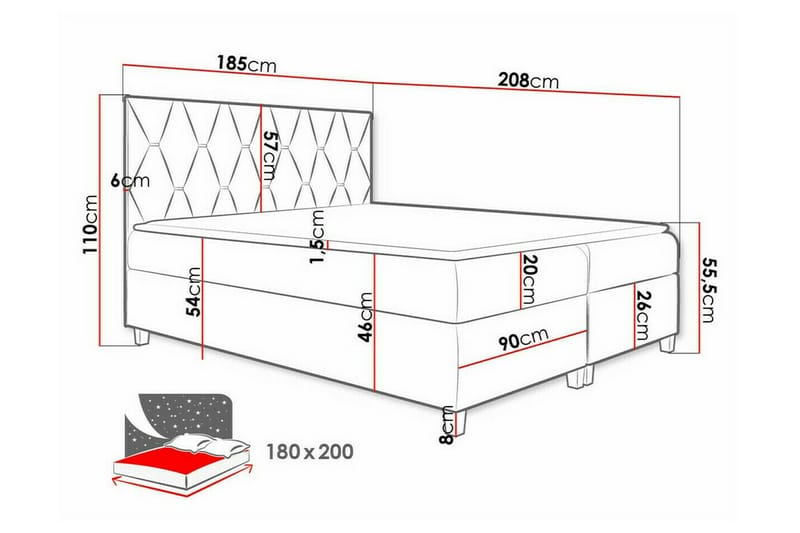 Sängram Boisdale 180x200 cm - Möbler - Säng - Sängram & sängstomme