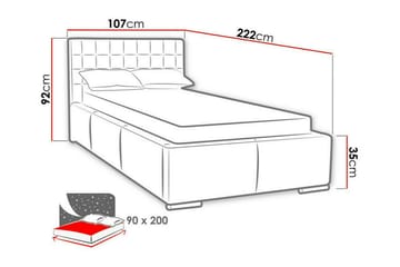 Sängram Boisdale 90x200 cm - Möbler - Säng - Sängram & sängstomme