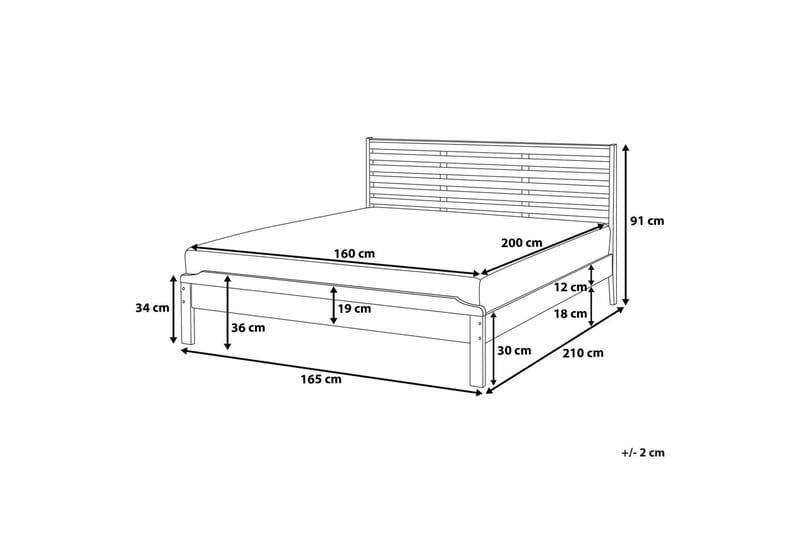 Sängram Carnac 160x200 cm - Trä|Natur - Sängram & sängstomme