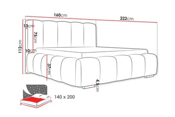 Sängram Cleaton 140x200 cm - Möbler - Säng - Sängram & sängstomme