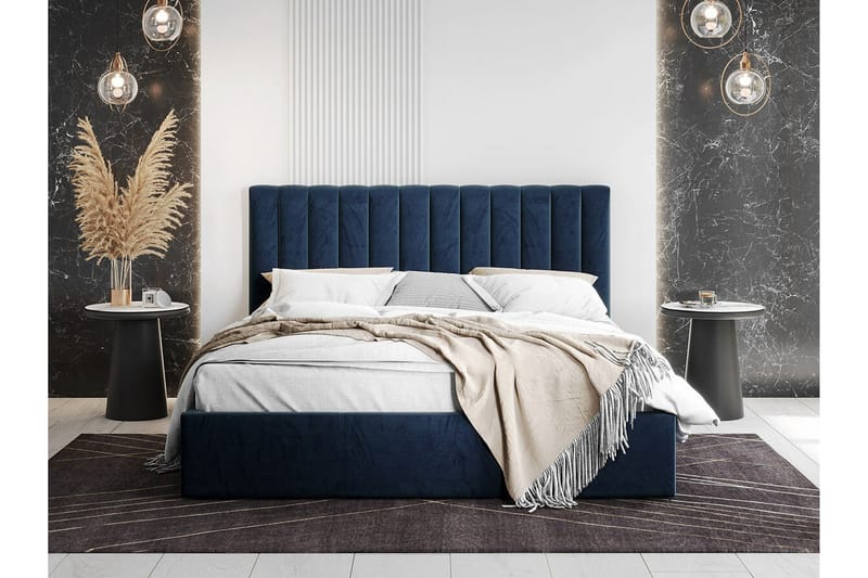 Sängram Derry 160x200 cm - Blå - Sängram & sängstomme