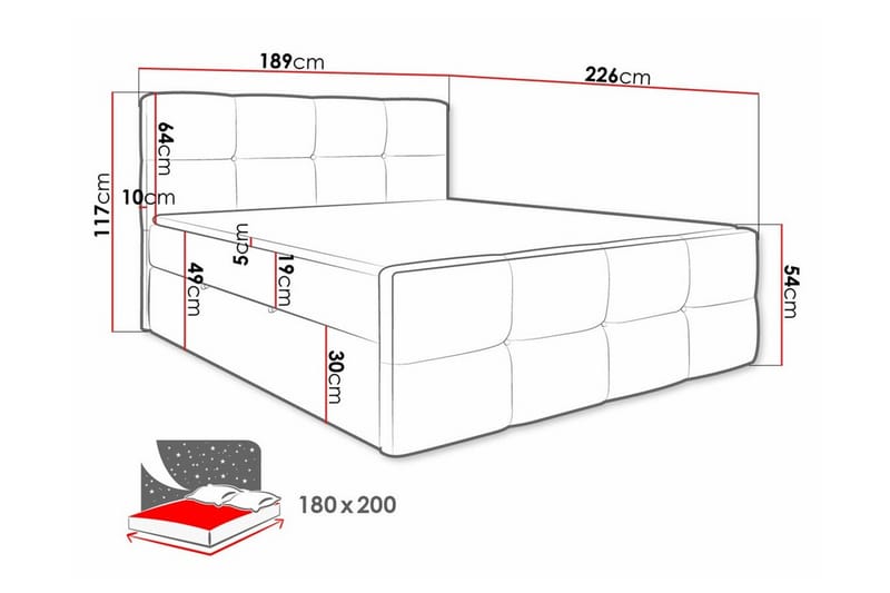 Sängram Derry 180x200 cm - Sängram & sängstomme