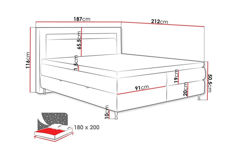Sängram Derry 180x200 cm - Sängram & sängstomme