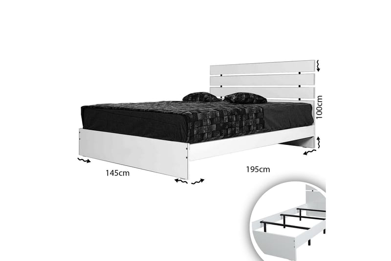Sängram Fugaza 145x205 cm - Vit - Sängram & sängstomme