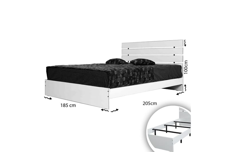 Sängram Fugaza 185x205 cm - Vit - Sängram & sängstomme