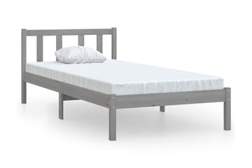 Sängram grå massiv furu 75x190 cm