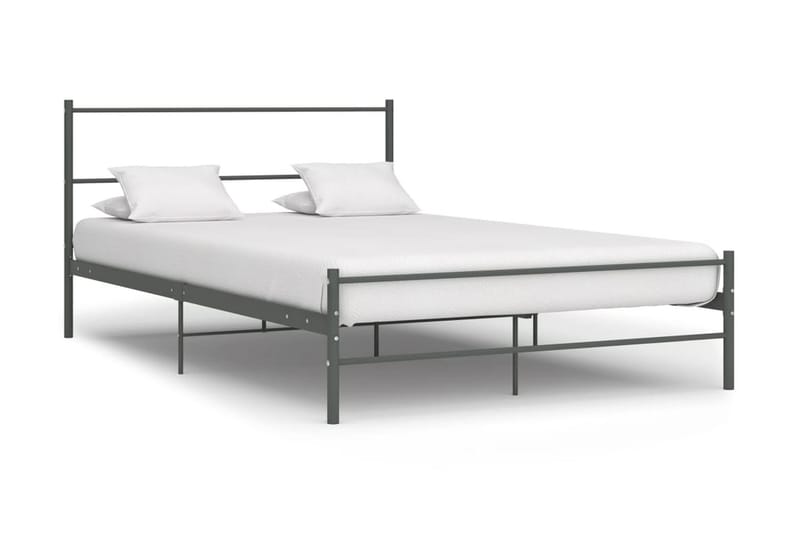 Sängram grå metall 140x200 cm - Sängram & sängstomme