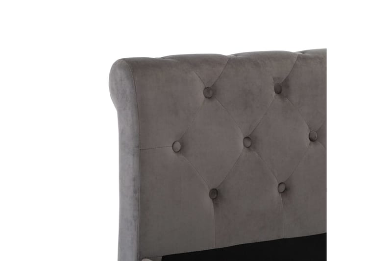 Sängram grå sammet 160x200 cm - Grå - Sängram & sängstomme