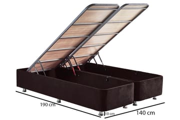 Sängram Huanal Dubbel med Sänggavel 140x190 cm - Svart - Möbler - Säng - Sängram & sängstomme