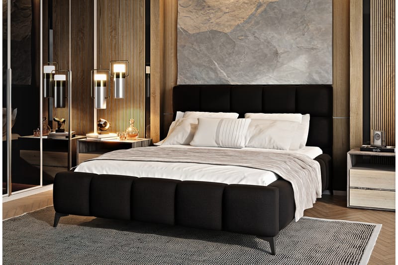 Sängram Kanika med Förvaring 140x200 cm - Brun - Möbler - Säng - Sängram & sängstomme