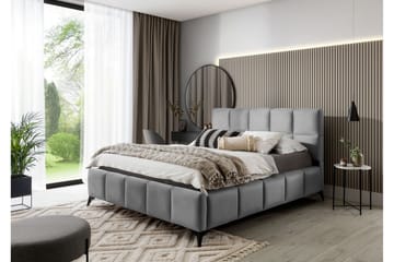 Sängram Kanika med Förvaring 140x200 cm - Grå - Möbler - Säng - Sängram & sängstomme