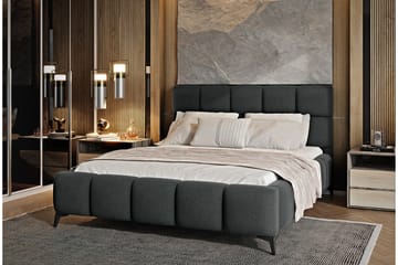 Sängram Kanika med Förvaring 140x200 cm - Grå - Möbler - Säng - Sängram & sängstomme