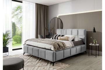 Sängram Kanika med Förvaring 140x200 cm - Ljusgrå - Möbler - Säng - Sängram & sängstomme