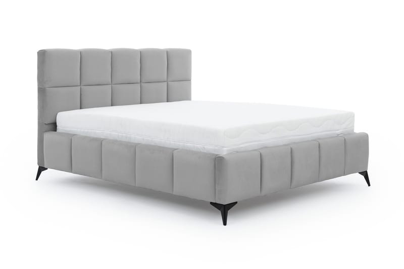 Sängram Kanika med Förvaring 140x200 cm - Ljusgrå - Möbler - Säng - Sängram & sängstomme