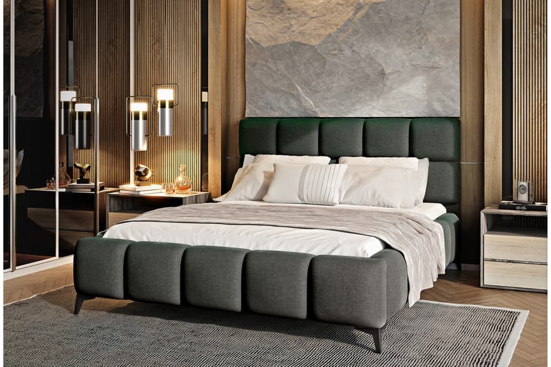 Sängram Kanika med Förvaring 140x200 cm - Mörkgrå - Möbler - Säng - Sängram & sängstomme