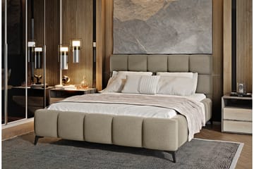 Sängram Kanika med Förvaring 160x200 cm - Beige - Möbler - Säng - Sängram & sängstomme