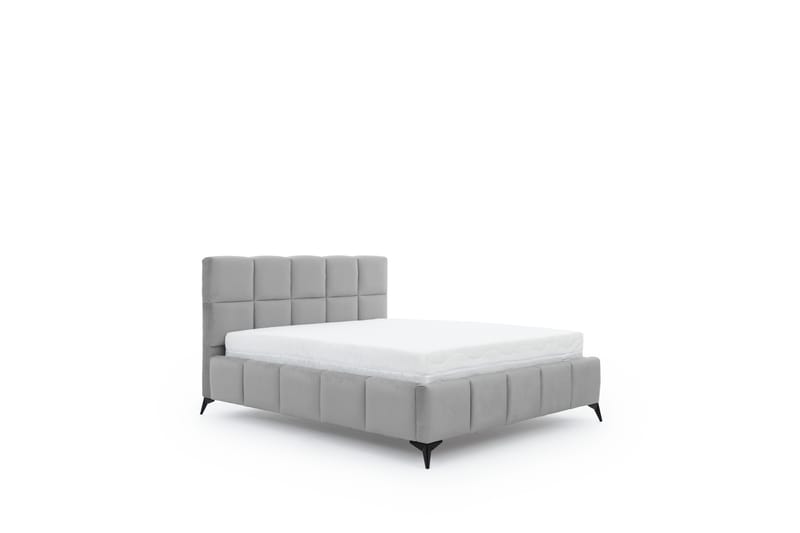 Sängram Kanika med Förvaring 160x200 cm - Ljusgrå - Möbler - Säng - Sängram & sängstomme