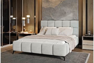 Sängram Kanika med Förvaring 160x200 cm - Ljusgrå - Möbler - Säng - Sängram & sängstomme