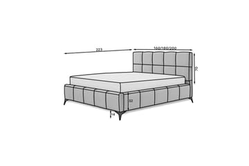 Sängram Kanika med Förvaring 180x200 cm - Mörkgrå - Möbler - Säng - Sängram & sängstomme